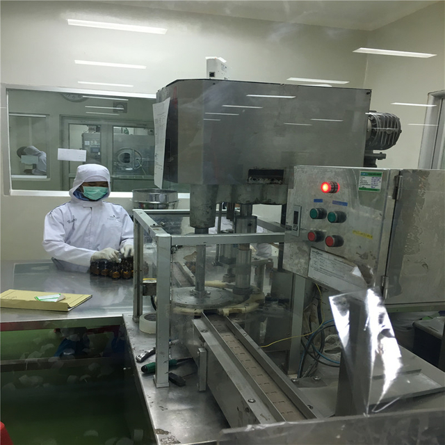 Client visitant a acheté la ligne de remplissage automatique de bouteille pour la capsule et la tablette