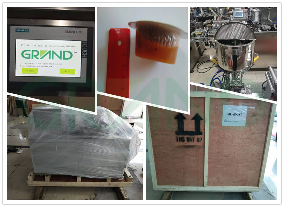 Machine d'emballage &agrave; cloques pour confiture